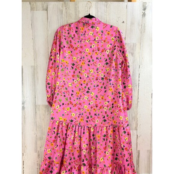 Ann Mashburn Sz S Isla Maxi Dress Pink Floral Charmeuse EUC - Picture 13 of 16